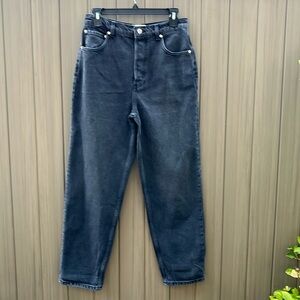 Triarchy Baggy Denim Jeans sz 27  Button Fly Charcoal Wash Hip Hop High Rise New